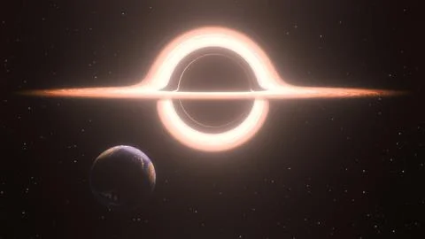 A Planet in the black hole system Stock Illustration