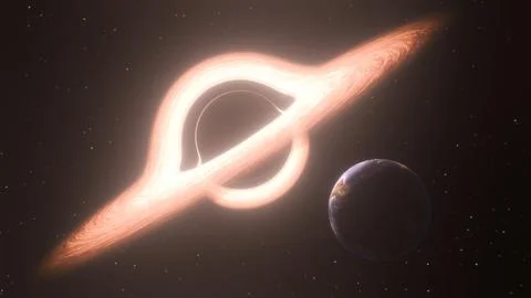 A Planet in the black hole system Stock Illustration