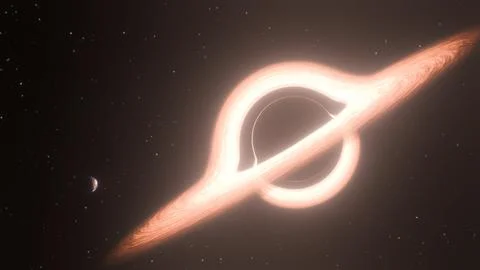 A Planet in the black hole system Stock Illustration