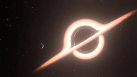 A Planet in the black hole system Stock Illustration