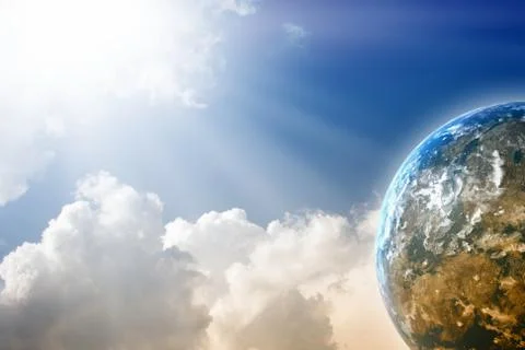 Planet in blue sky Stock-Illustration