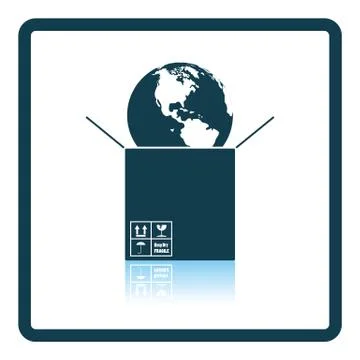 Planet in box 库存插图
