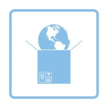 Planet in box 库存插图