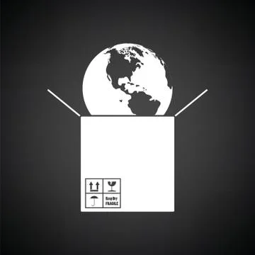 Planet in box Stock Illustration