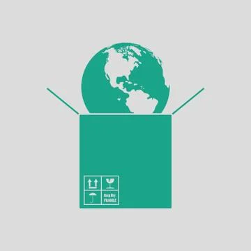 Planet in box Illustrazione stock