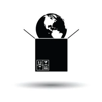 Planet in box Illustrazione stock