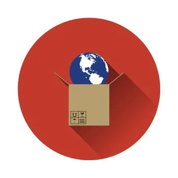 Planet in box Illustrazione stock