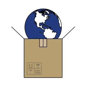 Planet In Box 库存插图