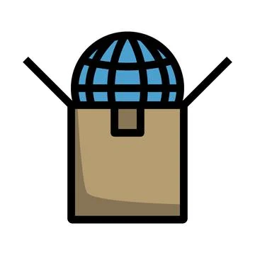 Planet In Box Illustrazione stock