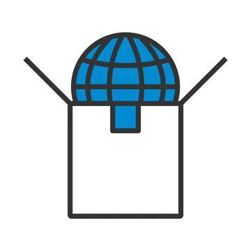 Planet In Box Illustrazione stock