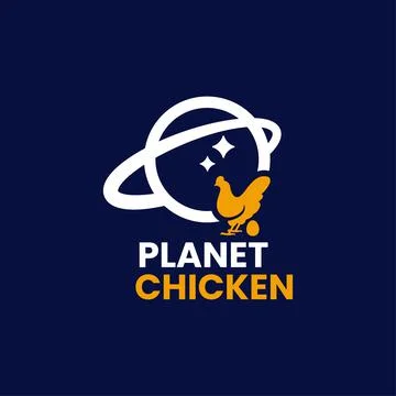 Planet Chicken Logo Stock Illustration