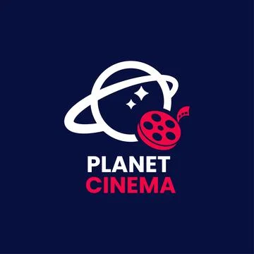 Planet Cinema Logo Stock Illustration
