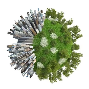 Planet City 3D Stock Illustration