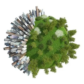 Planet City 3D Stock Illustration