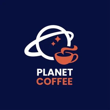 Planet Coffee Logo Stock Illustration