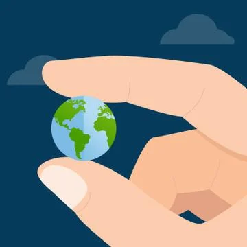 Planet concept with human hand Stock Illustration