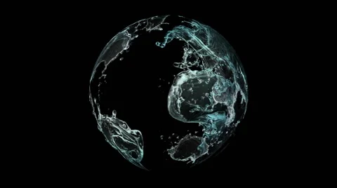 Planet with continents in the form of water Stock-Footage 63661487