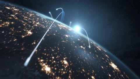 Planet Data Stream Stock Footage 312057179
