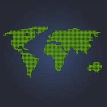 Planet , decorated with green dots Stock Illustration