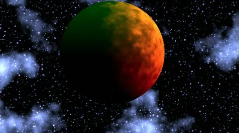 Planet in depths of space Stock Footage 11025798