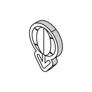 Planet down arrow download data isometric icon vector illustration Ilustración de archivo