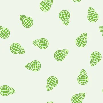 Planet down arrow download data glyph seamless pattern Stock Illustration