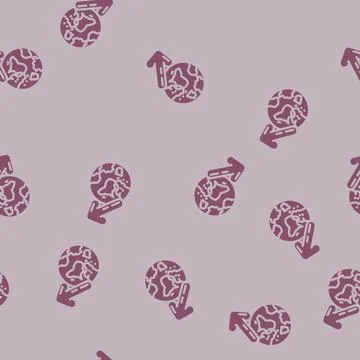 Planet down arrow download data glyph vector seamless pattern Stock Illustration