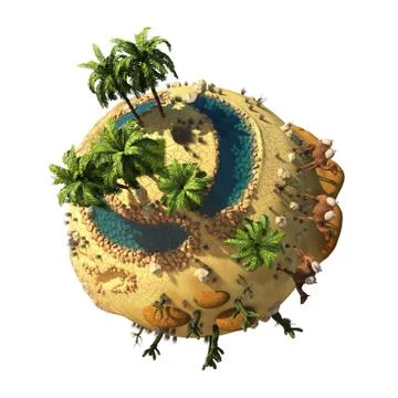 Planet Dune 3D Stock Illustration