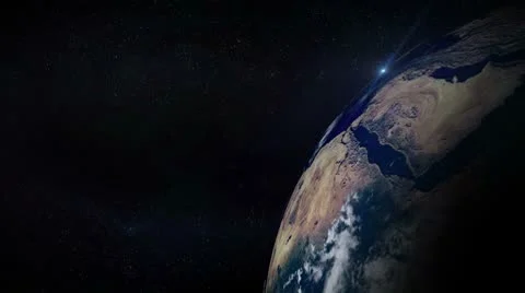 Planet - Earth - 1 - Left - Rotate and Flare Stock Footage 8911383