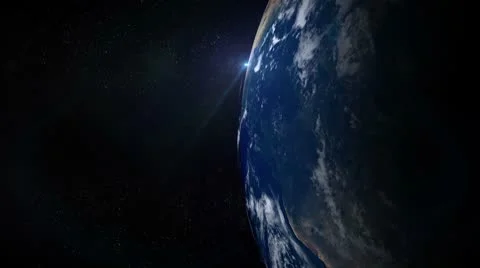 Planet - Earth - 3 - Left - Rotate and Flare Stock Footage 8911456