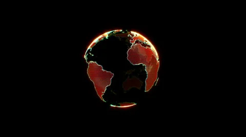 Planet Earth 3D 001 - Redscale - Fire - 24 fps Stock Footage 24178057