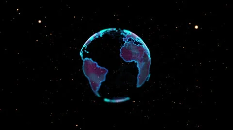 Planet Earth 3D 002 - Swing Tilt - 30 fps Stock Footage 24237802