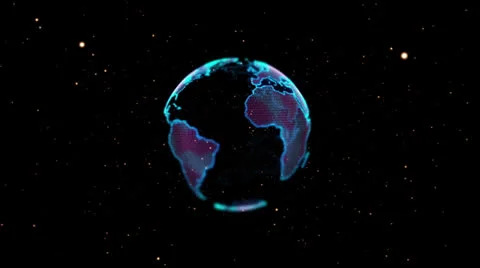 Planet Earth 3D 002 - Swing Tilt - 60 fps Video stock 24278592