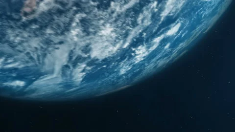 Planet Earth in a 3D animation and stars in the background Stock Footage 235645034