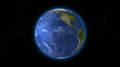 Planet Earth 3D rendering illustration. Planet lit up with sun lights. Stock Footage 274568433