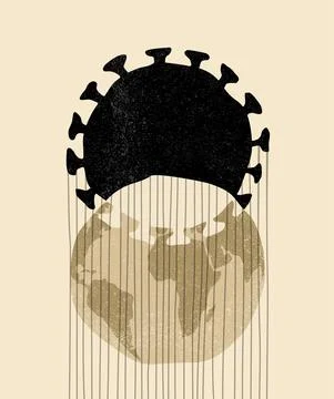 Planet Earth absorbing by corinavirus Illustrazione stock