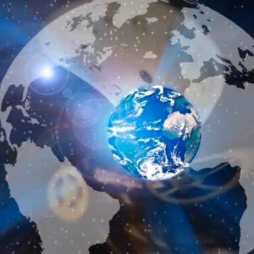 Planet Earth and clockface Stock Illustration