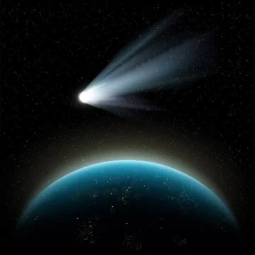 Planet earth and comet 스톡 일러스트