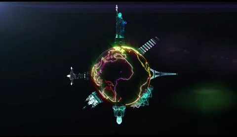 Planet earth and its monuments. Stock Footage 171069026