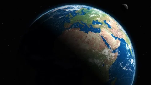 Planet Earth And The Moon Background Stock Footage 76317086
