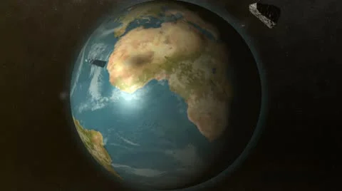 Planet Earth and Moon Stock Footage 10589301