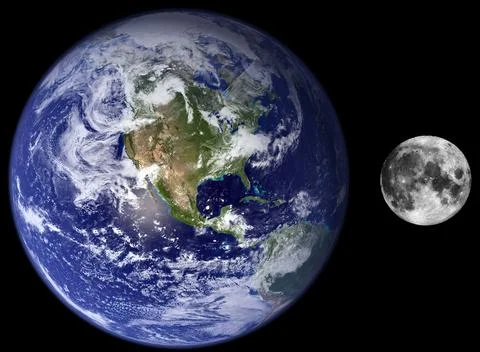 Planet Earth and Moon system. Fotos Stock