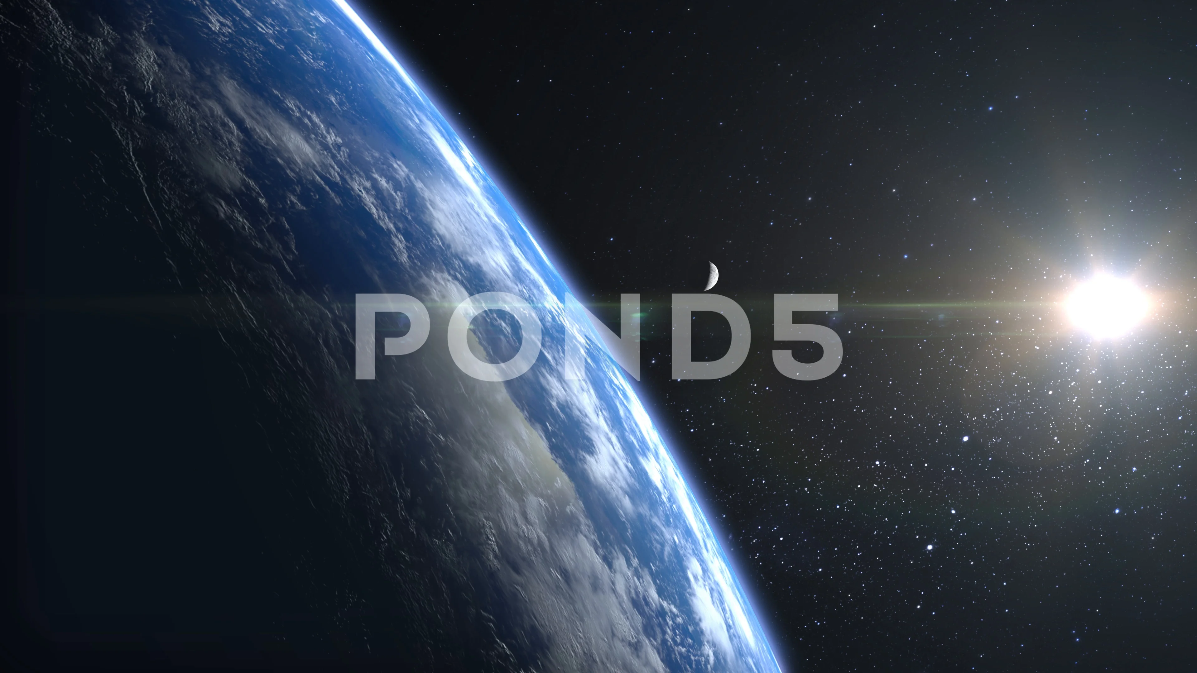Planet Earth And Moon View From Space Stock Video Pond5