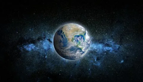 Planet Earth and star. Elements of this image furnished by NASA. Stock Photos