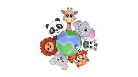 Planet Earth with animals. Stock Footage 317498688