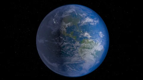 Planet earth with animated clouds and sun Stock Footage 86232343