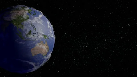 Planet earth animation. Galaxy background. Stock Footage
