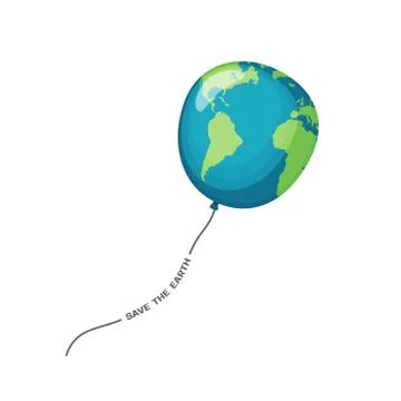 Planet earth balloon Stock Illustration