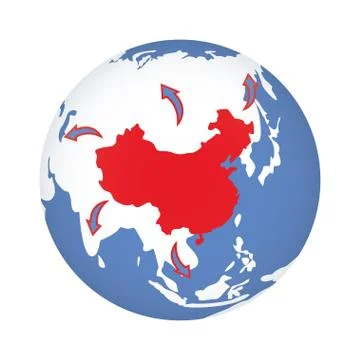 Planet earth because of the spread of coronavirus. Floating influenza virus Stock Illustration