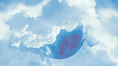Planet earth behind the clouds. Stock Footage 32700549